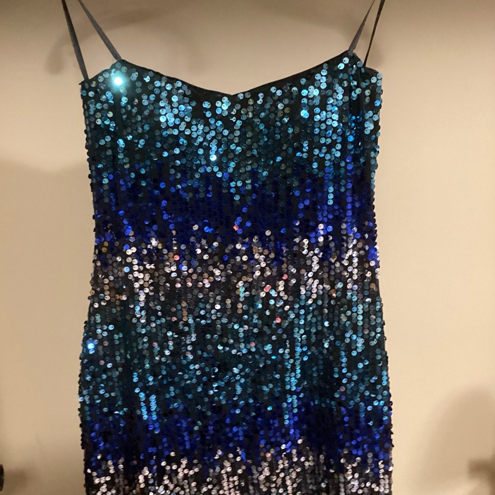 Blue and Silver Sequin Dress